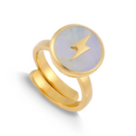 Load image into Gallery viewer, Stellar Midi Lighting Rainbow Moonstone Gold RIng - 40% limited time
