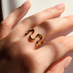 Load image into Gallery viewer, Gold Statement Wave Ring
