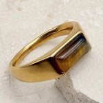 Load image into Gallery viewer, Tiger Eye Oblong Ring

