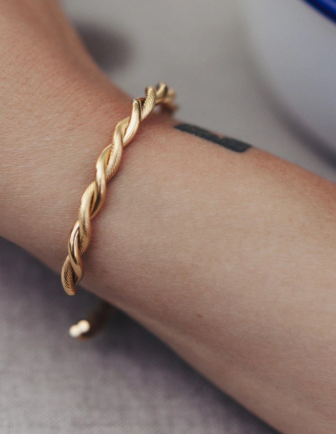 Gold Twist Cuff Bangle
