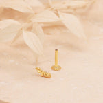 Load image into Gallery viewer, Single Petal Curve Labret Stud Earring - gold
