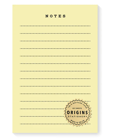 Origins Notepad - Yellow