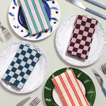 Load image into Gallery viewer, Burgundy Check Cotton Napkin - 2 pack
