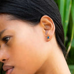 Load image into Gallery viewer, Indus Sapphire Stud Earrings
