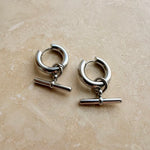 Load image into Gallery viewer, Silver Bar Hoops
