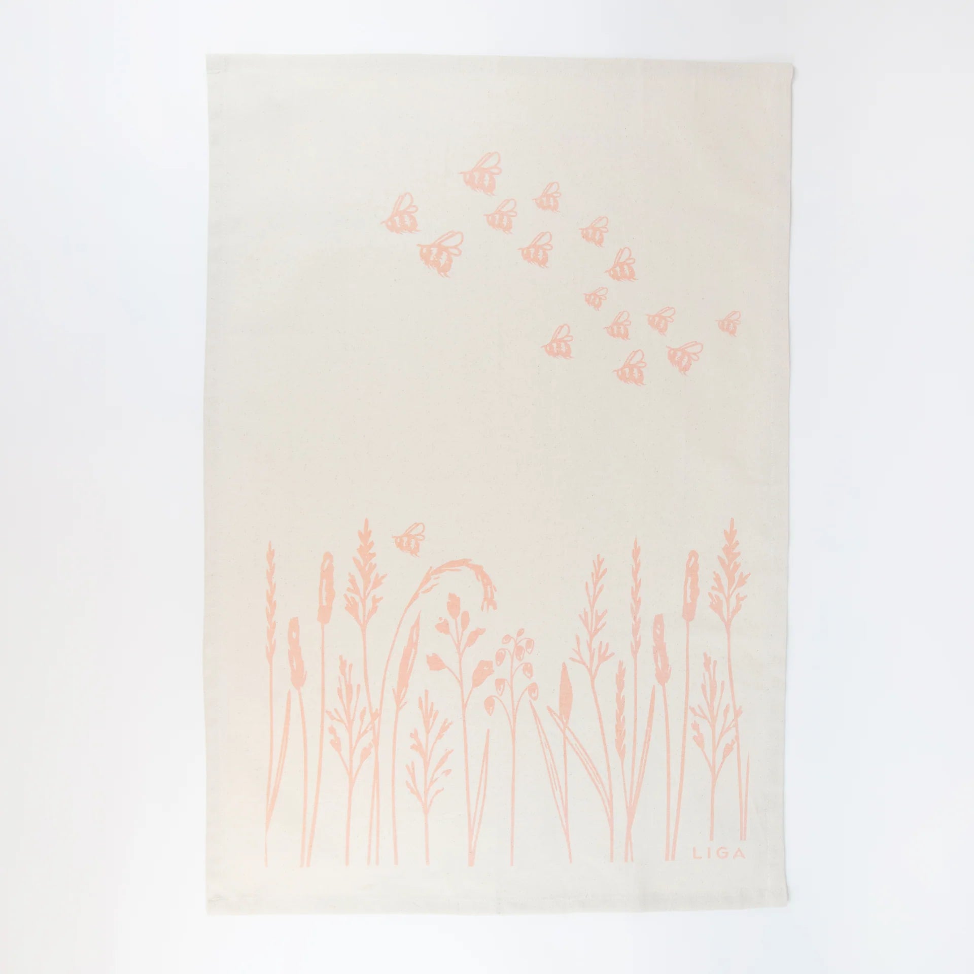 Organic Tea Towel - Native Grasses & Bees