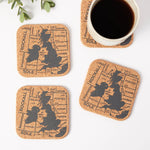 Load image into Gallery viewer, Organic Cork Shipping Forecast Coaster Set - pack of 4

