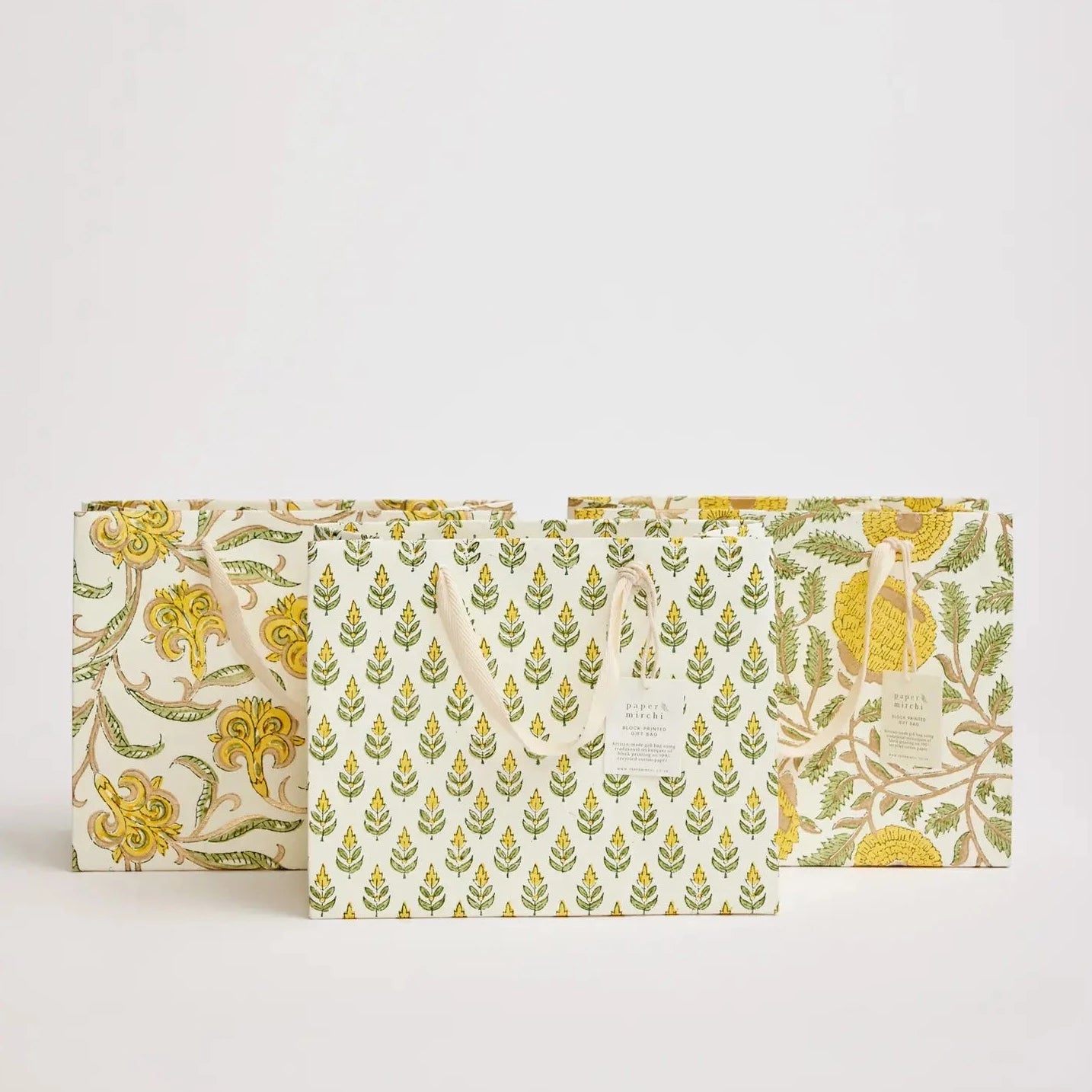 Sunshine Hand Block Printed Gift Bag - small / medium / large