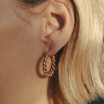 Load image into Gallery viewer, Gold Twist Earrings - large
