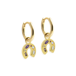 Load image into Gallery viewer, Mini Kaleidoscope Lucky Charm Hoop Earrings - gold / silver
