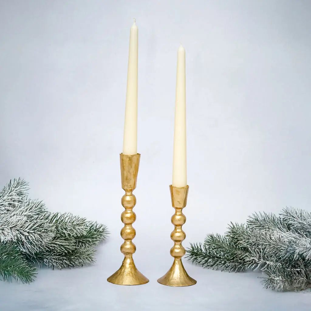 Sona gold coloured metal Candlestick Holder