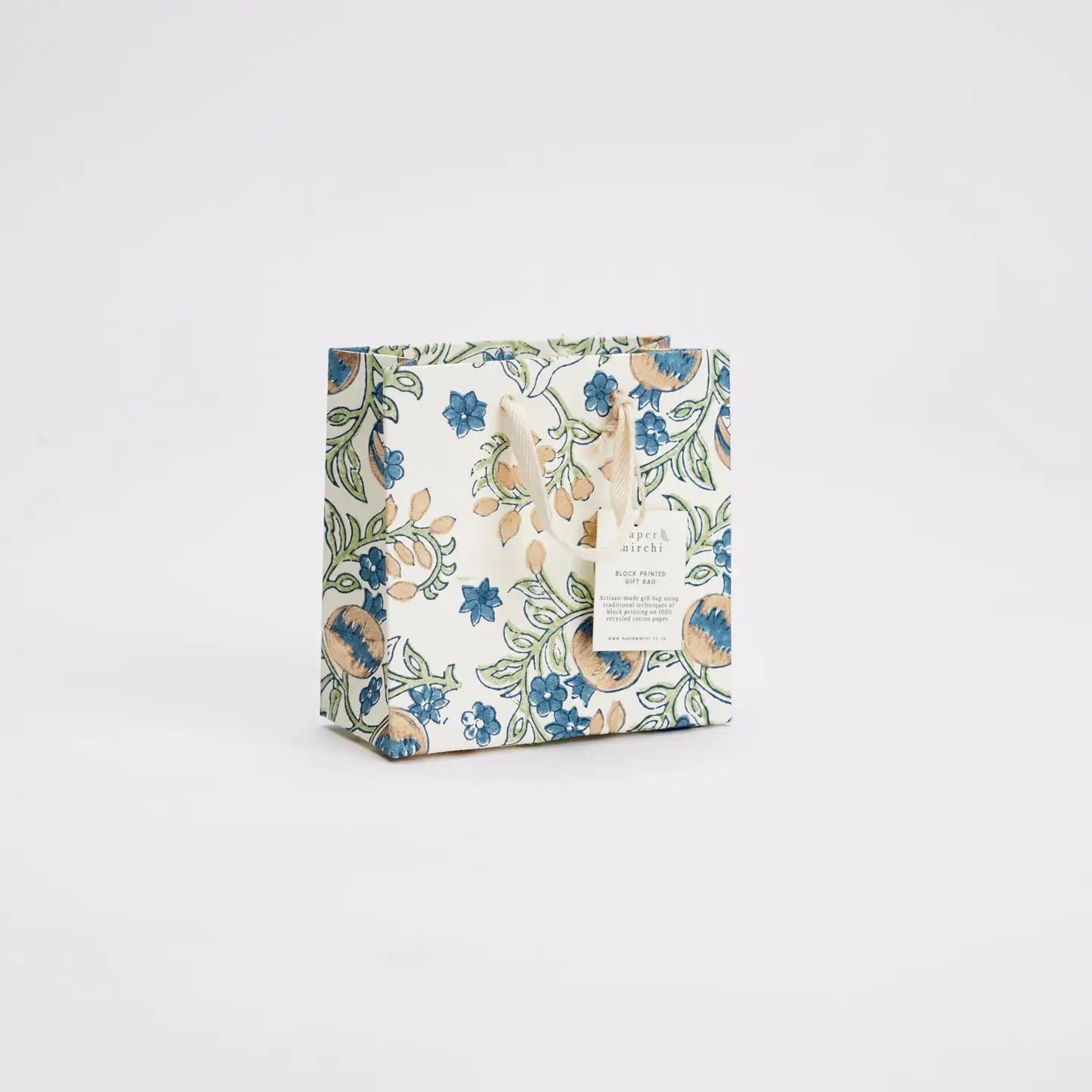 Indigo Hand Block Printed Gift Bag - small / medium / large