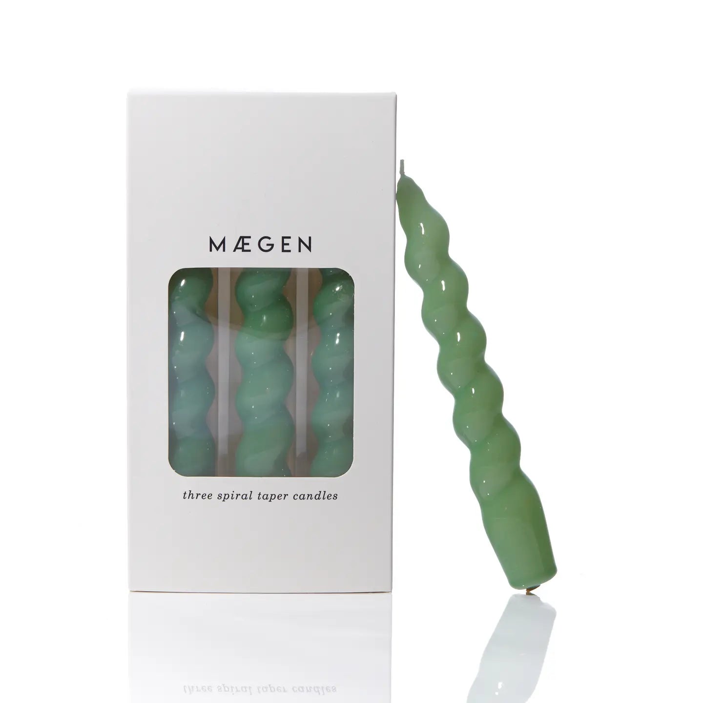 Spiral Tapered Candle - Sage - box of 3