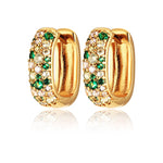 Load image into Gallery viewer, Gold Mosaic Chunky Huggie Hoop Earrings
