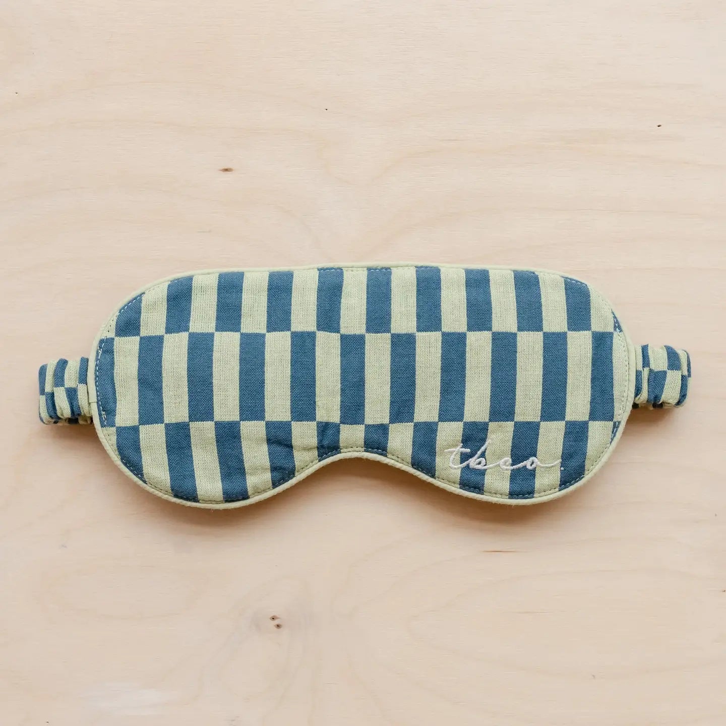 Green Checkerboard Cotton Eye mask