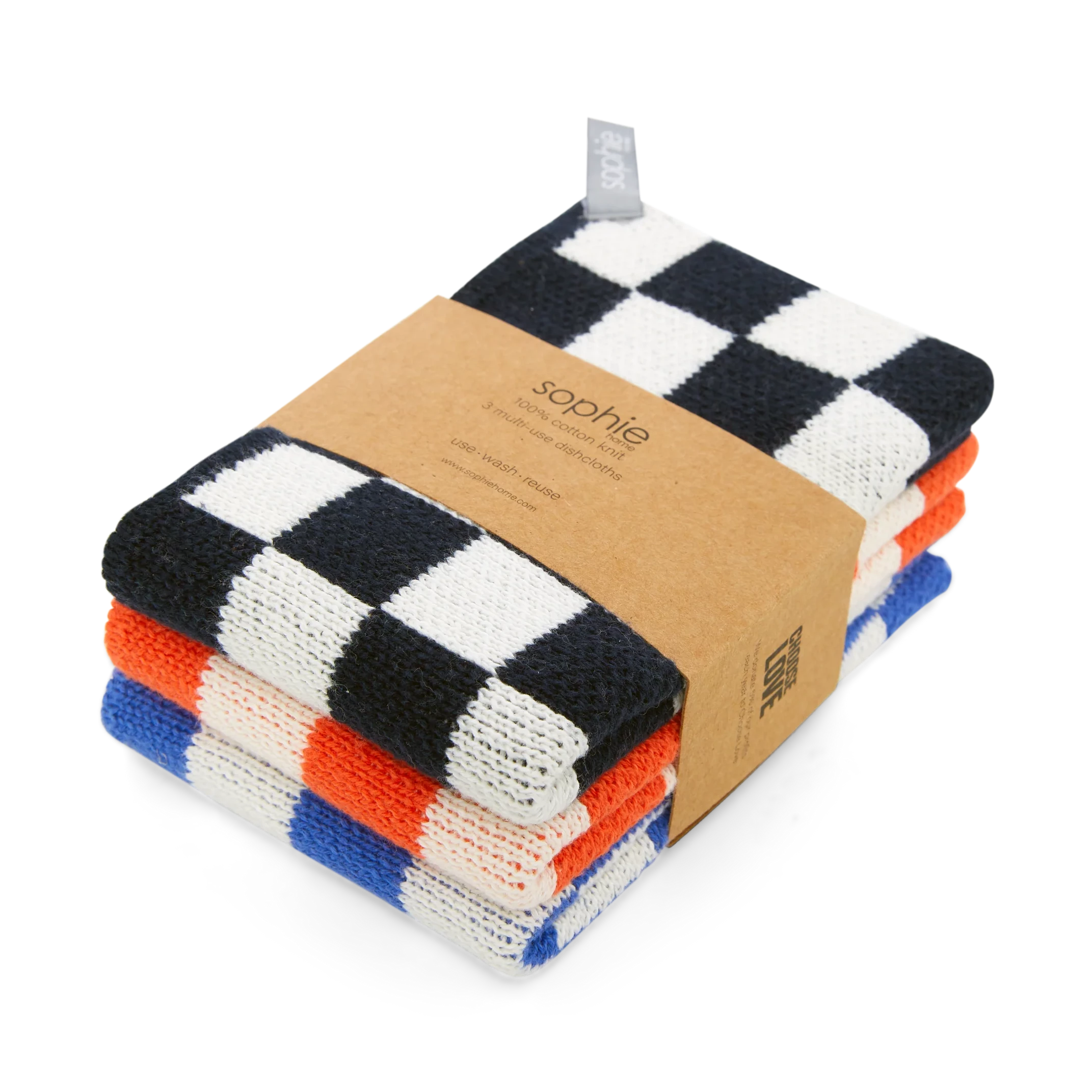 Reusable Dishcloths - Navy Check