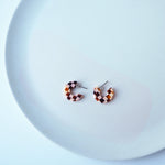 Load image into Gallery viewer, Honey Checker Super Mini Hoop Earrings
