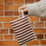 Load image into Gallery viewer, Organic Zip Pouch - brown stripe
