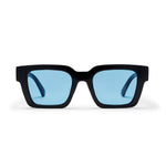 Load image into Gallery viewer, Max Recycled Plastic Sunglasses - shiny black (blue lens)

