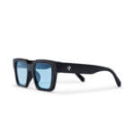 Load image into Gallery viewer, Max Recycled Plastic Sunglasses - shiny black (blue lens)
