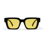 Load image into Gallery viewer, Max Recycled Plastic Sunglasses - shiny black (yellow lens)
