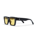 Load image into Gallery viewer, Max Recycled Plastic Sunglasses - shiny black (yellow lens)
