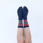 Load image into Gallery viewer, &#39;Eat Pasta Run Fasta&#39; Sports Socks - navy
