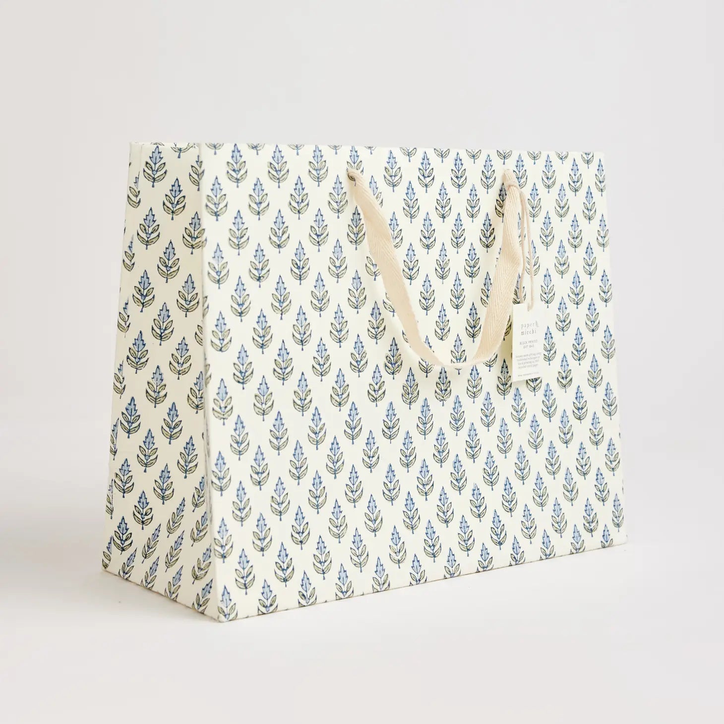 Blue Stone Hand Block Printed Gift Bag - small / medium / large