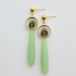 Load image into Gallery viewer, Colore Lacrima Glass + Brass Teardrop Earring
