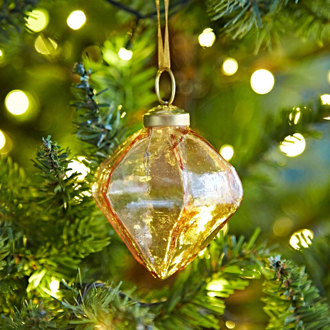 Coloured Recycled Glass Diamond Bauble