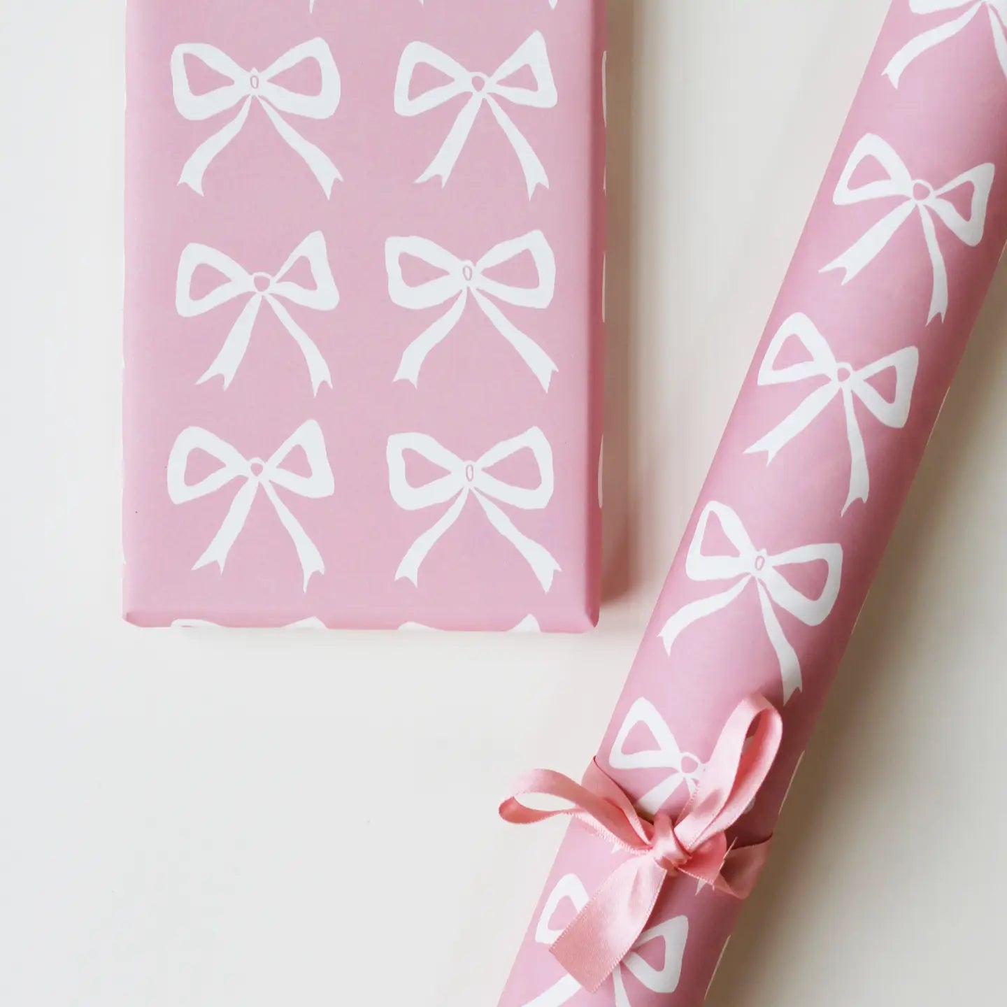 Bows Gift Wrap - green / pink