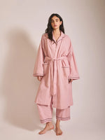 Load image into Gallery viewer, Cotton &amp; Linen Robe - pink
