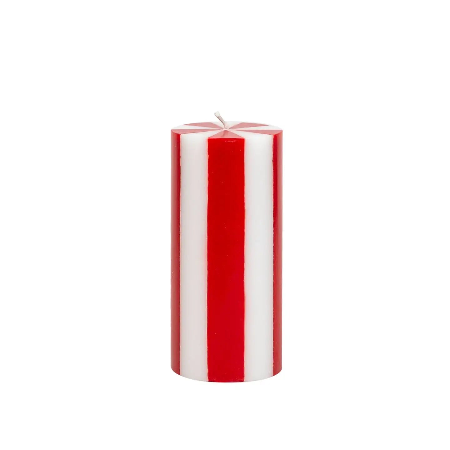Stripe Pillar Candle - red