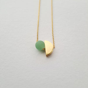 Semi Circle + Aventurine Necklace