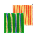 Load image into Gallery viewer, Green Stripe Terry Towelling Flannel - 2 pack
