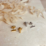 Load image into Gallery viewer, Bar Stud Earrings - gold / silver
