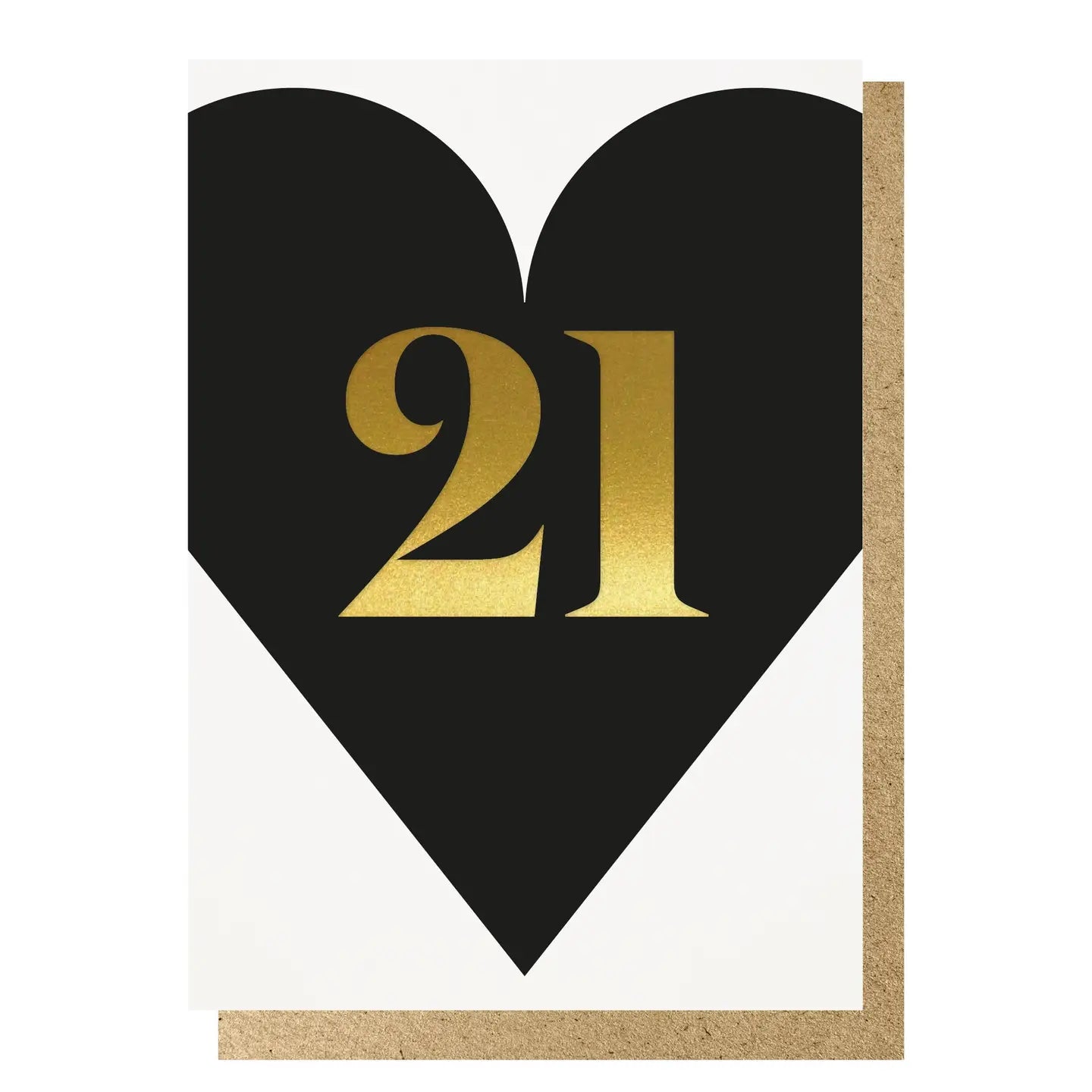 Heart 21st Card - black