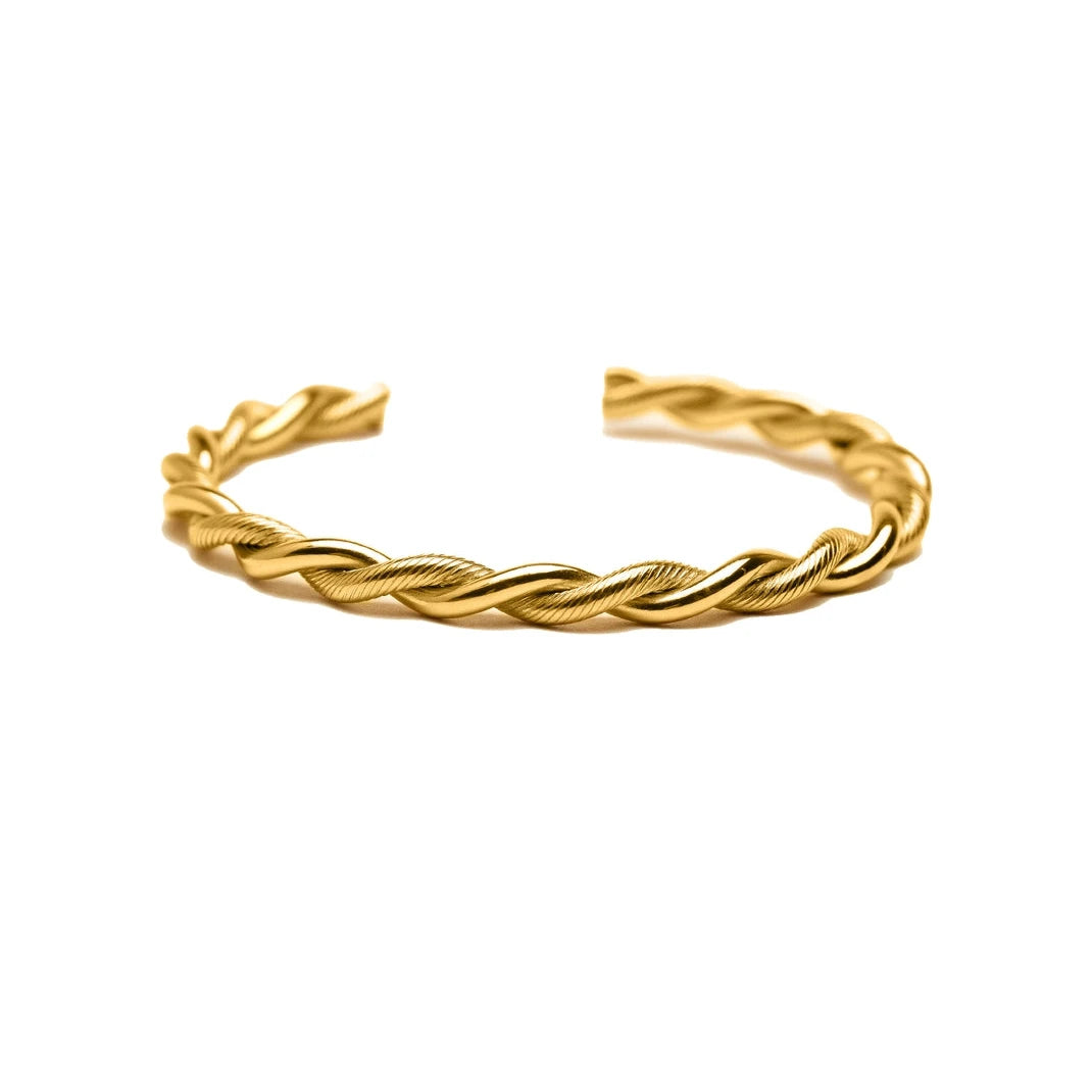 Gold Twist Cuff Bangle