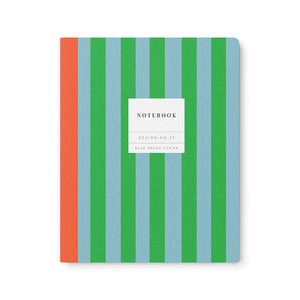 Blue Green Stripe Notebook