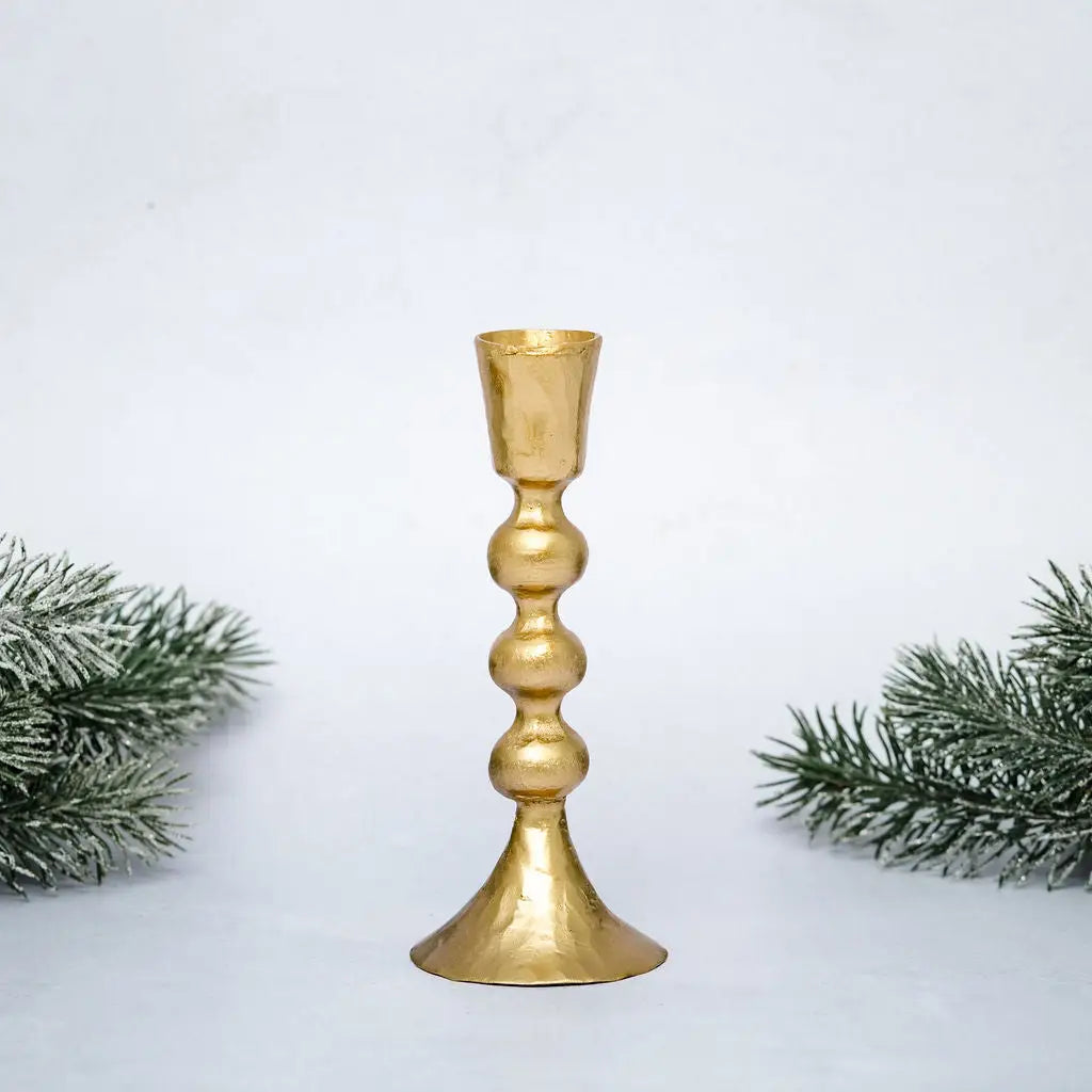Sona gold coloured metal Candlestick Holder