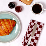 Load image into Gallery viewer, Burgundy Check Cotton Napkin - 2 pack
