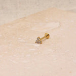 Load image into Gallery viewer, Single Trio Gold Labret Stud Earring
