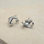 Load image into Gallery viewer, Silver Criss-Cross Hoop Earrings
