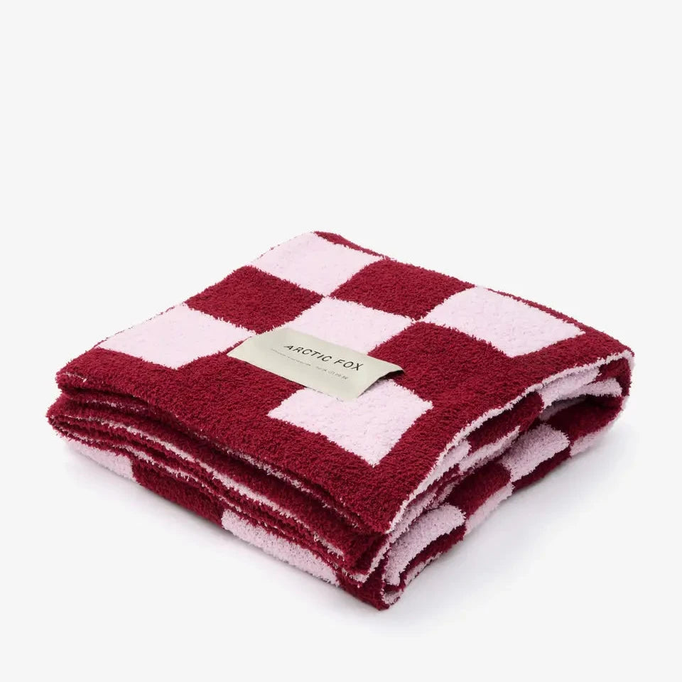 The Teddy Throw - pink check