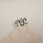 Load image into Gallery viewer, Silver Statement Wave Ring
