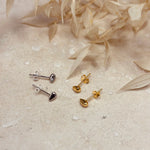 Load image into Gallery viewer, Gold pebble studs
