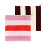 Load image into Gallery viewer, Pink Stripe Terry Towelling Flannel - 2 pack
