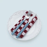 Load image into Gallery viewer, Burgundy Check Cotton Napkin - 2 pack
