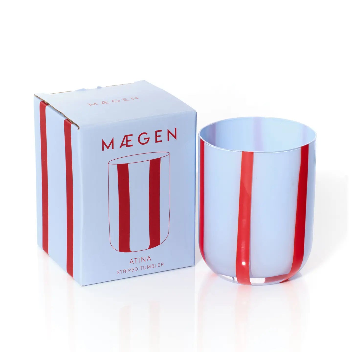 Atina Drinking Glass - blue & red