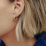 Load image into Gallery viewer, Gold Ridge Twist Earrings - small
